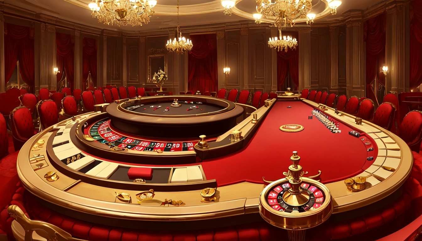Illustration roulette casino avec jetons dorés